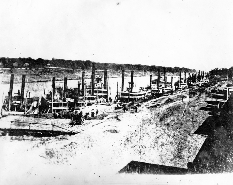 Porter's fleet on the Red River at Alexandria and Pineville, Louisiana, on March 16, 1864