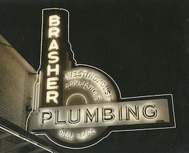 Brasher Plumbing Neon Sign by the Craig Sign Company