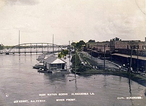 Red River at high water around 1905 in Alexandria Louisiana